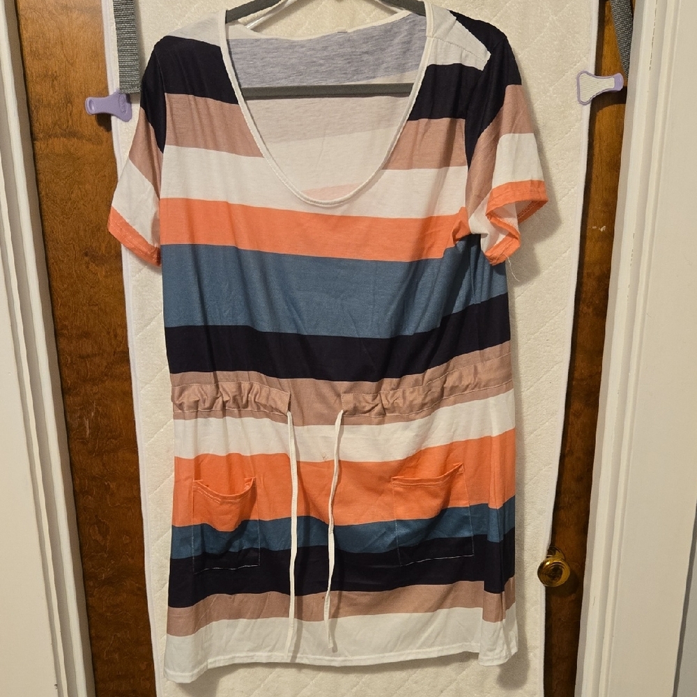 Colorful Striped Mini Dress